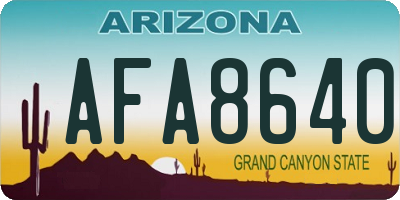 AZ license plate AFA8640