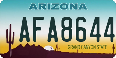 AZ license plate AFA8644