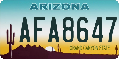 AZ license plate AFA8647