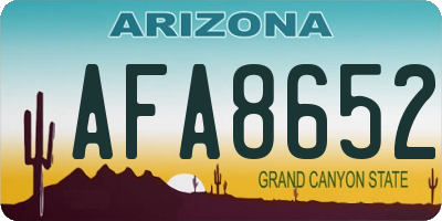 AZ license plate AFA8652