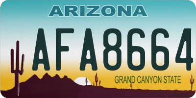 AZ license plate AFA8664