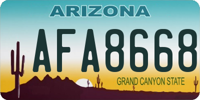 AZ license plate AFA8668