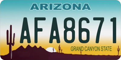 AZ license plate AFA8671