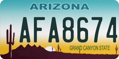 AZ license plate AFA8674