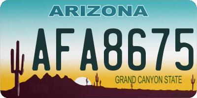 AZ license plate AFA8675