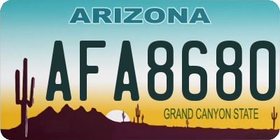 AZ license plate AFA8680
