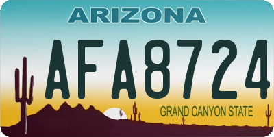 AZ license plate AFA8724
