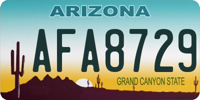 AZ license plate AFA8729