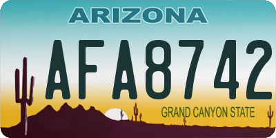 AZ license plate AFA8742