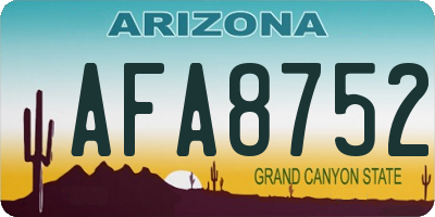 AZ license plate AFA8752