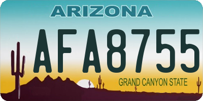 AZ license plate AFA8755