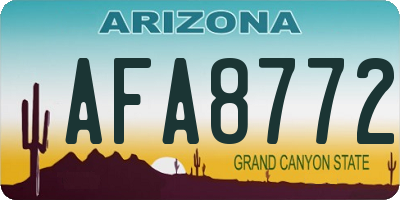 AZ license plate AFA8772