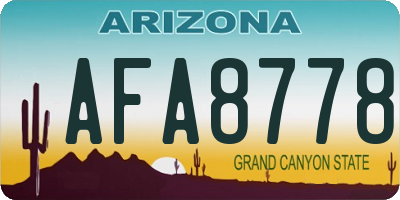 AZ license plate AFA8778