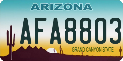 AZ license plate AFA8803