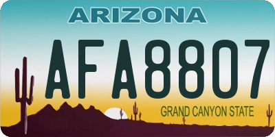AZ license plate AFA8807