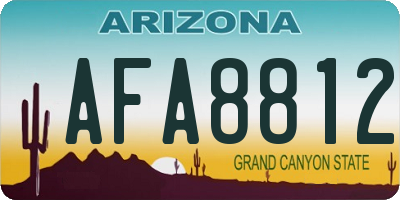 AZ license plate AFA8812