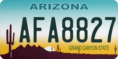 AZ license plate AFA8827