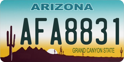 AZ license plate AFA8831