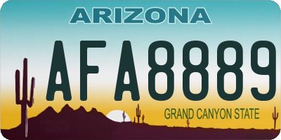 AZ license plate AFA8889