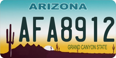 AZ license plate AFA8912