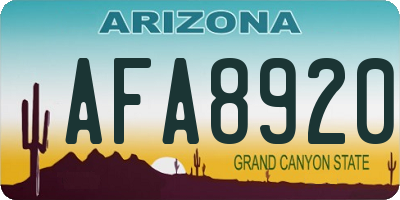 AZ license plate AFA8920