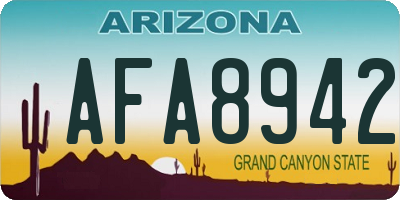 AZ license plate AFA8942
