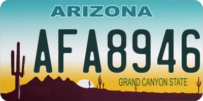 AZ license plate AFA8946