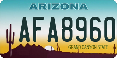 AZ license plate AFA8960