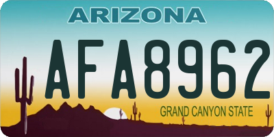 AZ license plate AFA8962