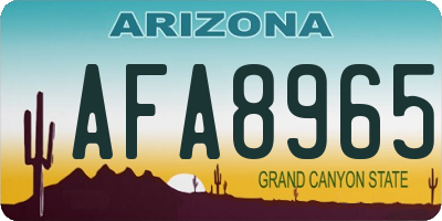 AZ license plate AFA8965