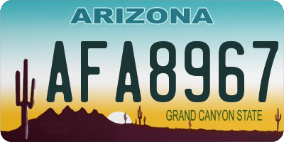 AZ license plate AFA8967