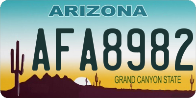 AZ license plate AFA8982