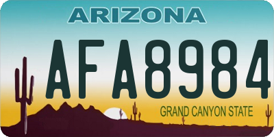 AZ license plate AFA8984