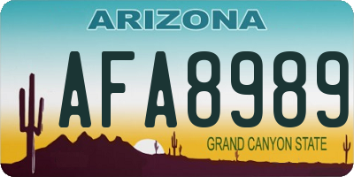 AZ license plate AFA8989