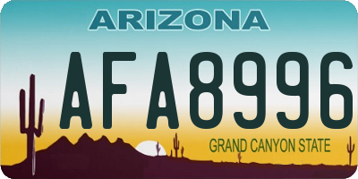 AZ license plate AFA8996