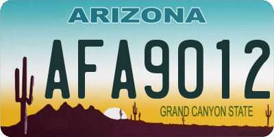 AZ license plate AFA9012