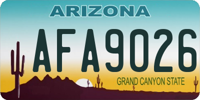 AZ license plate AFA9026