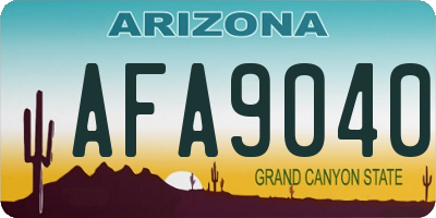 AZ license plate AFA9040