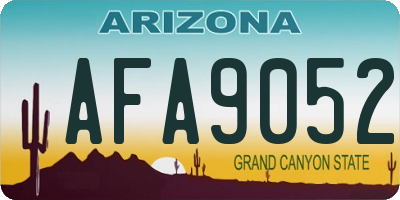 AZ license plate AFA9052