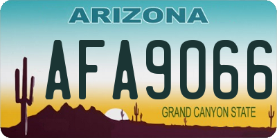 AZ license plate AFA9066