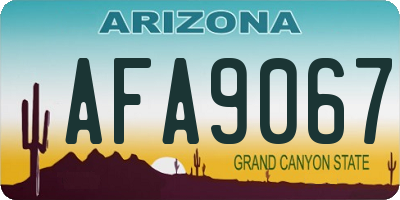 AZ license plate AFA9067