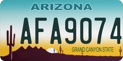 AZ license plate AFA9074