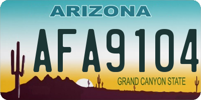 AZ license plate AFA9104
