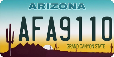 AZ license plate AFA9110