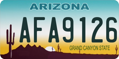 AZ license plate AFA9126