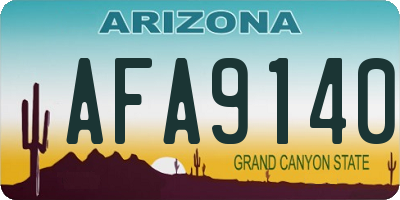 AZ license plate AFA9140