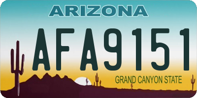 AZ license plate AFA9151