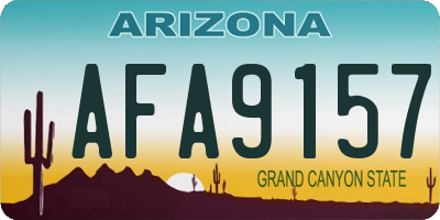 AZ license plate AFA9157