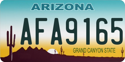 AZ license plate AFA9165