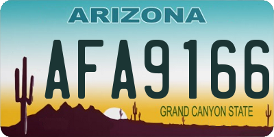 AZ license plate AFA9166